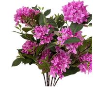 forestmistry 4pcs Artificial Clove Tree Branch 8 Heads Faux Lilac Flower Stem for Wedding Centerpieces Floral Decoration (lighter purple)