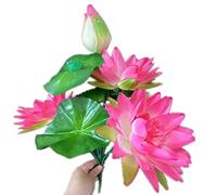 forestmistry One Bunch Artificial Water Lily Flower Bouquet Silk Nymphaea Tetragona Plant Bunch Lotus for Hotel Shop Office Floral Decoration (pink)