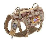 Forestpaw Dog Harness Medium Sized,Tactical Dog Harness with Handle,No Pull Military Style Service Dog Vest with Pockets Adjustable for Medium Large Dogs,Camouflage Brown,Chest 19.5-41.5"