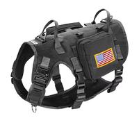 Forestpaw Dog Harness Medium Sized,Tactical Dog Harness with Handle,No Pull Military Style Service Dog Vest with Pockets Adjustable for Medium Dogs,Black,Chest 21.5-45"