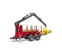 Forestry Trailer with Loading Crane, Grab and 4 Trunks