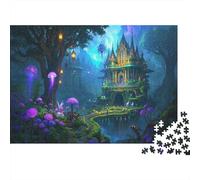 Forests And Green Plants Jigsaw Puzzles for Adults 1000 Piece Educational Challenge Towering Trees And Entwined Vines Primeval Forest Sanctuary with Multi-layered Greenery Mysterious Aura Cute Style
