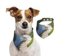 Forests and Rivers Pet Scarf Dog Bandanas Spring Summer Soft Cotton Puppy Scarfs Adjustable Accessories for Small Medium Large Girl Boy Pup Medium