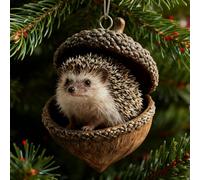 forests animal acorn ornaments, 2d acorns animals hanging christmas ornaments, cute pine cone animals pendants christmas tree decorations, rustic nature-themed home decor, animal lovers gift (F)
