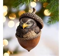 Forests Animal Acorn Ornaments, 2D Acrylic Christmas Animal Cute Decorations, Christmas Tree Decoration with Acorns and Animal Motifs for Christmas Tree, Living Room, Door, Stairs (Eagle)