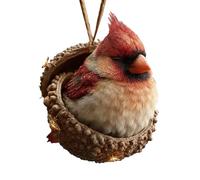 Forests Animal Acorn Ornaments, 2D Acrylic Pine Cone Animals Christmas Tree Ornaments, Cute Wood-land Animals Christmas Tree Decorations, Nature Creatures Animal Figurines Pendants, for Home Decor