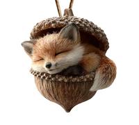Forests Animal Acorn Ornaments, Acrylic Pine Cone Animals Christmas Tree Ornaments, Cute Wood-land Animals Christmas Tree Decorations, 2D Flat Hanging Nature Creatures Animal Figurines Pendants