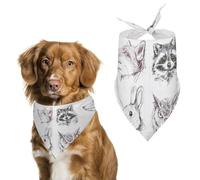 Forests Animals Fox Raccoon Rabbit And Owl Dog Bandanas Puppy Cat Kerchief Scarf Pet Triangle Bandana for Christmas