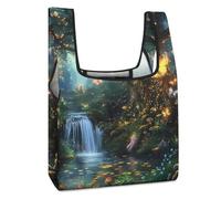 Forests Fairy Magical Tree Shopping Bag Reusable Grocery Tote Bag Foldable Handbag for Travel Picnic