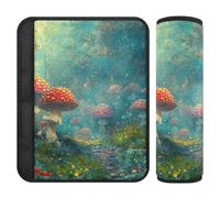 Forests Magic Mushroom 2 Pack Shoulder Strap Cushion, Protects Your Neck and Shoulders, Covers for seat Belts for Bag
