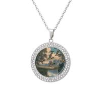 Forests Wildlife Mallards Diamond Necklace Pendant Necklaces Jewelry