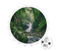 Forests with Waterfalls Trees Bottle Opener, 2-in-1 Magnetic Bottle Opener & Fridge Magnets for Refrigerator, Kitchen, Bar, Gift for Beer Lovers, White-style