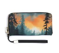 Forests Womens Wristlet Wallet Leather Long Purse Card Holder Clutch Handbag