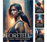 Foretell: The Energy Forecasting Oracle by River Aether - A Modern Tarot Alternative for Psychic Clarity - 78 Oracle Cards with Keywords and Meanings on Them for Beginners to Advanced Readers