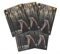 Foretelling The Snow by Hannah Willow - UK Made Pack of 5 Art Greetings Cards - Bear in a Forest - Birthday Cards - Christmas Cards