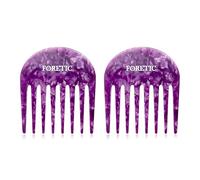 Foretic 2 Pcs Handmade Bright Violet Wide Tooth Comb for Curly Hair - Small, Professional Hair Detangling Comb for Wet and Dry Hair, Suitable for Long and Short Hair - 3.14 Inches
