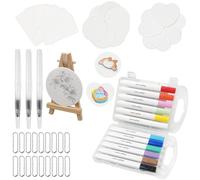 FORETOGO Magic Puffy Paint, 58Pcs Magic 3D Foam Texture Painting Kit with 21 Canvas Sponge, 12 Colored Pens, Water Pens, Bead Chain and Mini Easel, Puffy Magic Canvas Sponge for Crafts and DIY