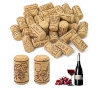 FORETOGO Pack of 30 Wine Corks 40 x 21 mm Corks for Crafts, Champagne Corks with Pattern, Natural Corks Bottle Corks for Wine Beer Bottle Decorating, Creative DIY and Crafts