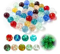 FORETOGO Pack of 40 Glass Marbles, 16 mm Marbles Glass, Glow-in-the-Dark Glass Marbles Colourful for Marble Track Game, DIY Projects and Decoration (9 Colours)