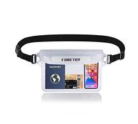 FORETOY Waterproof Bag, Waterproof Bag Transparent with Adjustable Waist Strap, Waterproof Mobile Phone Case, Waterproof Bum Bag IP68 for Water Sports, Beach, Swimming, Boating, Driving