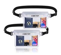FORETOY Waterproof Pouch Bag, Waterproof Fanny Pack, Waterproof Bum Bag with IP68 Waterproof Mobile Phone Case for Water Sports, Beach, Swimming, Climbing, Transparent, 2 Pieces