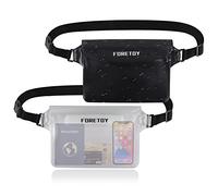 FORETOY Waterproof Pouch Bag, Waterproof Fanny Pack, Waterproof Bum Bag with IP68 Waterproof Mobile Phone Case for Water Sports, Beach, Swimming, Climbing, Transparent, 2 Pieces