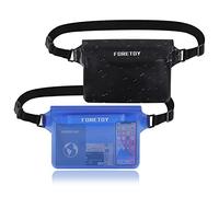 FORETOY Waterproof Pouch Bag, Waterproof Fanny Pack, Waterproof Bum Bag with IP68 Waterproof Mobile Phone Case for Water Sports, Beach, Swimming, Climbing, Transparent, 2 Pieces