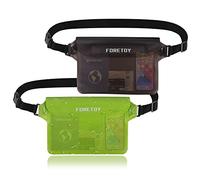 FORETOY Waterproof Pouch Bag, Waterproof Fanny Pack, Waterproof Bum Bag with IP68 Waterproof Mobile Phone Case for Water Sports, Beach, Swimming, Climbing, Transparent, 2 Pieces