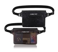FORETOY Waterproof Pouch Bag, Waterproof Fanny Pack, Waterproof Bum Bag with IP68 Waterproof Mobile Phone Case for Water Sports, Beach, Swimming, Climbing, Transparent, 2 Pieces