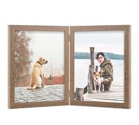FOREV 8x10 Double Picture Frame Wooden Hinged Photo Frame
