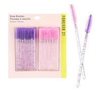 Forever 21 Brow Brushes - 50pc Glitter Handle Brow Brush Eyebrow Spoolie Set |Eyelash And Eyebrow Brush Value Pack