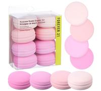 Forever 21 Macaroon Beauty Sponge Set - 8pc Makeup Applicators For Blending & Mattifying - Pink Macaron Beauty Blender Makeup Sponge Collection