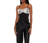 Forever 21 Women's Chainmail Sweetheart Cropped Cami, Black, XL