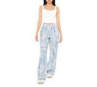 Forever 21 Women's Distressed Print Jeans Trouser, Medium Denim, W25