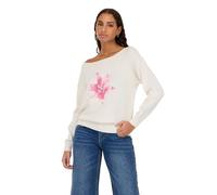 Forever 21 Womens Off The Shoulder Sweater with Intarsia, Ivory, Small