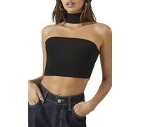 Forever 21 Women's Sweater-Knit Choker Crop Top, Black, M