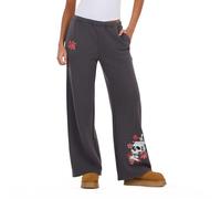 Forever 21 Womens Wide Leg Jogger with Hidden Drawstring and Rhinestones, Grey, Large