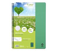Forever 68401C - 100% Recycled Spiral Notebook (Clairefontaine) - Size: A4 21x29.7 cm - 120 Detachable Seyes Ruled Pages - White Paper 90 g - Card Cover
