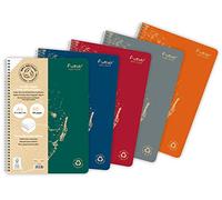 Clairefontaine - Ref 68406C - Forever 100% Recycled Wirebound Notebook (120 Pages) - A4 Size, Lined Rulings, Detachable Pages, 90gsm White Recycled Paper - Green Cover