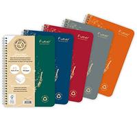 Forever 68412C A 100% Recycled Spiral Notebook (Clairefontaine) - A5 14.8x21 cm - 120 Detachable Pages Small Squares - White Paper 90 g - Recycled Card Cover