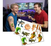 Forever Alone with Italian Brainrot Meme Tattoos | 2 A5 Sheets | 6 x 2.5" Temporary Sticker Tattoos | Easy to apply & Remove, 1-3 days.