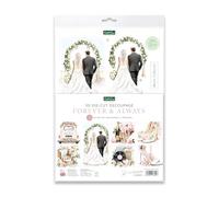 Forever & Always Die Cut Decoupage Collection for Wedding Card Making. 12 Pre-Cut Sheets for 3D Card Toppers by Katy Sue Designs