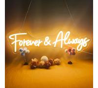 Forever And Always Neon Signs for Wall Decor Dimmable, USB Powered LED Light Sign, Forever & Always Neon Sign for Wedding Anniversary, Bedroom, Bar Decoration, 22.5"x6.6", Warm White