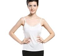 Forever Angel Women's 100% Silk Lace Camisole Cami Tank Vest Top White Size M
