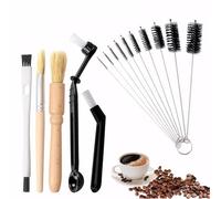 Forever bene 15-Piece Coffee Machine Cleaning Brush Set, Long Handle Straw & Bottle Brush with Flexible Scrubber for Espresso Maker, Grinder, Mugs, Cups, Water Bottles and Bent Pipes