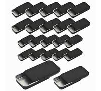Forever bene 20 Pack Small Metal Slide Top Tin Boxes, Push Pull Metal Box,Black Empty Containers for Mints, Lip Balm, Matches & EDC Survival Gear