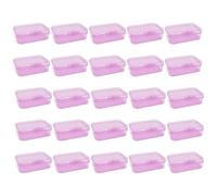 Forever bene 30-Pack Small Plastic Storage Boxes with Secure Lids, Organizer Containers for Beads, Jewelry, Crafts, Small Parts Collection (65x45x20mm) - Pink Plastic Case