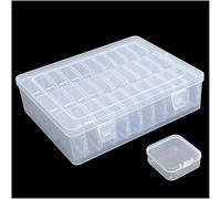 Forever bene 31 Piece Clear Plastic Storage Box Organiser, Large Outer Case with 30 Removable Inner Containers, Stackable Sorting System for Beads, Jewellery, DIY Crafts & Hardware,Rhinestone