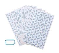 Forever bene 3200 Pcs Small White Label Stickers with Blue Border, 24x14mm Self-Adhesive Blank Tags for Price Marking, Jars, Diamond Painting & Office File Organisation, Write-On Surface