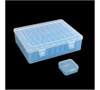 Forever bene Bead Organizer Box, 31 Pcs Blue Plastic Storage Containers with Hinged Lids, Stackable Craft Organizers for Jewelry Making, DIY Art Supplies, Beads Small Parts 22.5 x 17.5 x 6cm